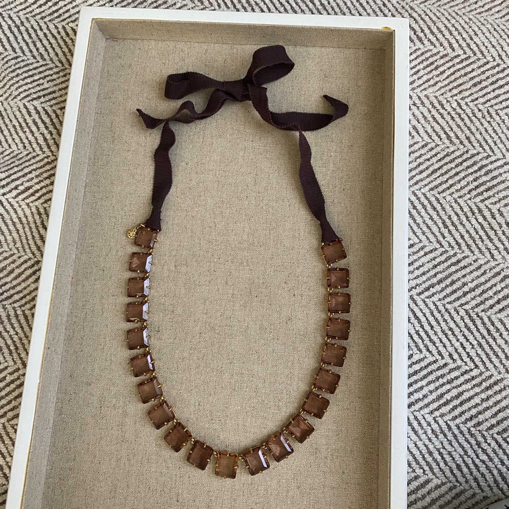 🔥J. Crew Dusty Rose Mauve Emerald cut Necklace